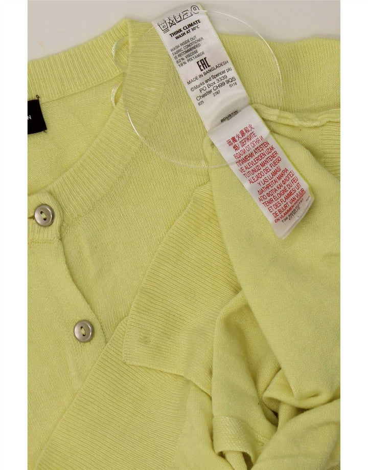 Pulover cardigan pentru femei Marks & Spencer UK 12, viscoză galbenă medie