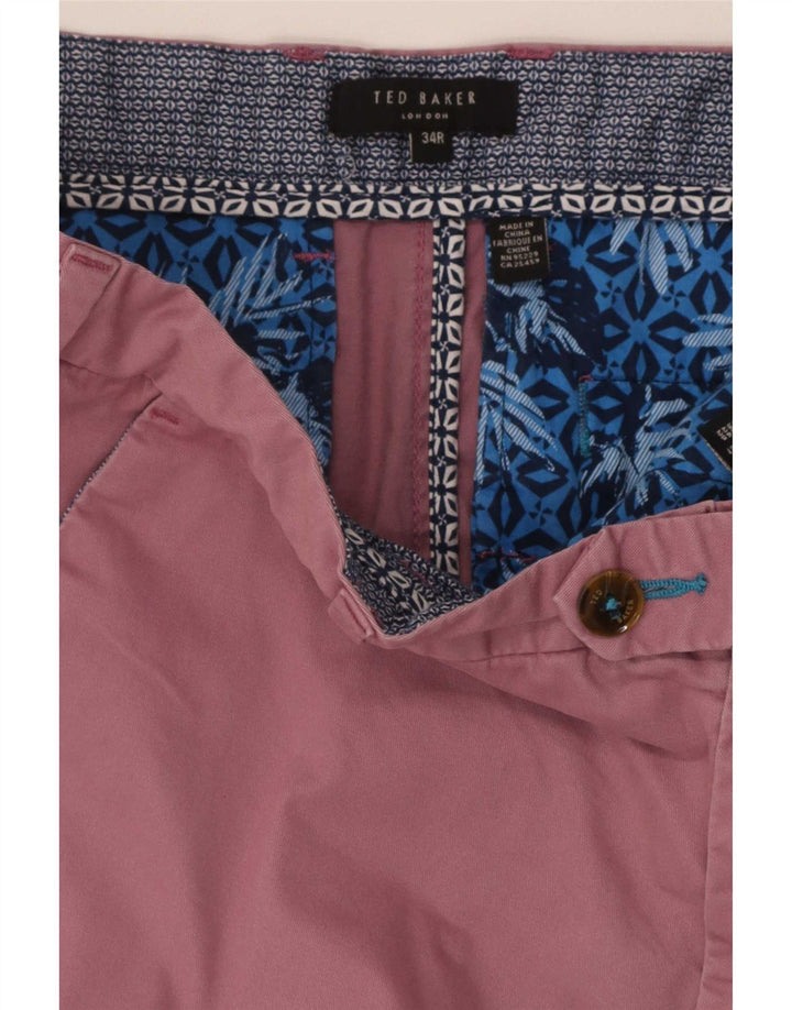 Pantaloni scurți chino obișnuiți pentru bărbați Ted Baker W34, bumbac roz mare
