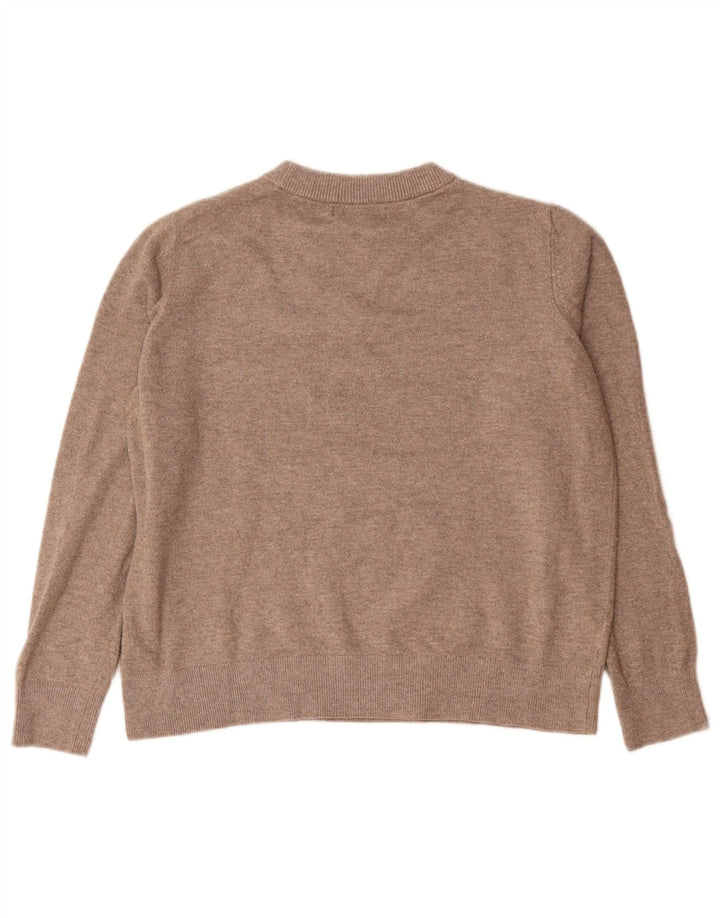 Pulover pentru femei Marks & Spencer cu decolteu rotund UK 14 Poliester mediu gri