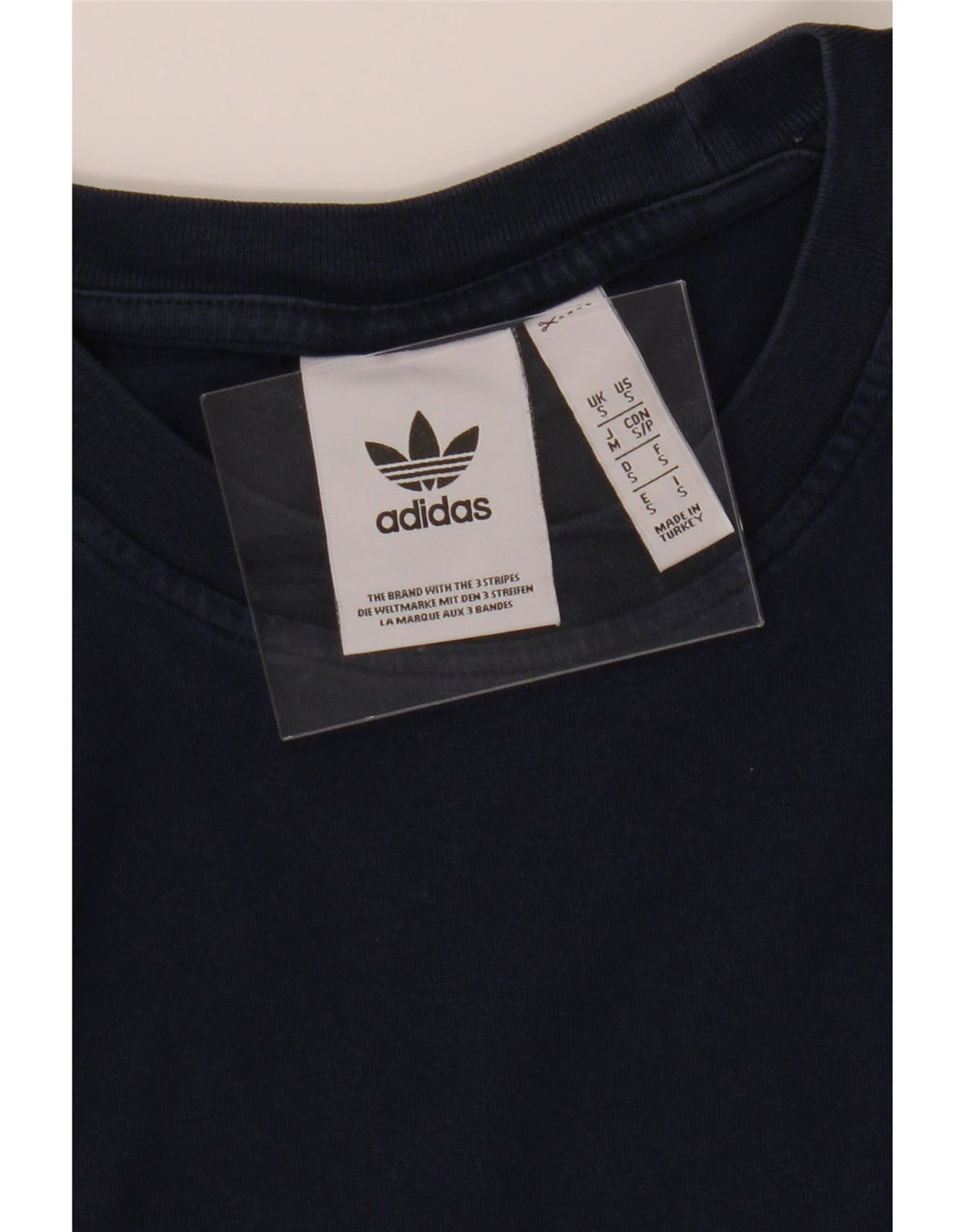 ADIDAS Mens Graphic T-Shirt Top Small Navy Blue Vintage Adidas and Second-Hand Adidas from Messina Hembry 