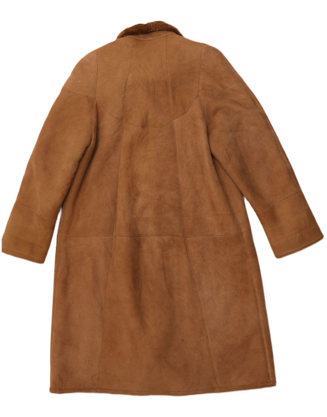 Palton din shearling pentru femei VINTAGE IT 52 2XL maro din shearling