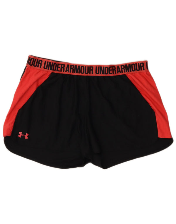 Pantaloni scurți sport Under Armour pentru femei Heat Gear UK 18 XL, negru, color block