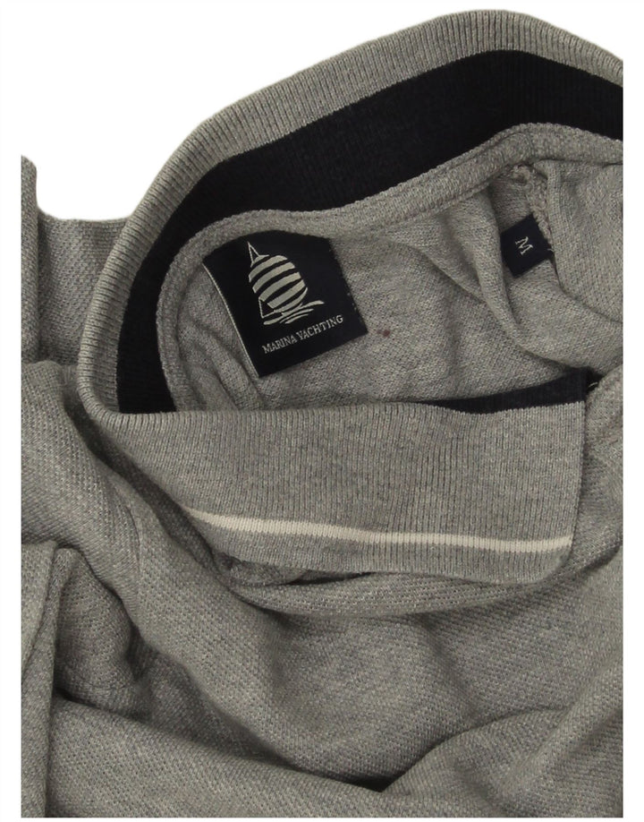 MARINA YACHTING Tricou polo cu mânecă lungă pentru femei UK 14 Medium Gri Pete