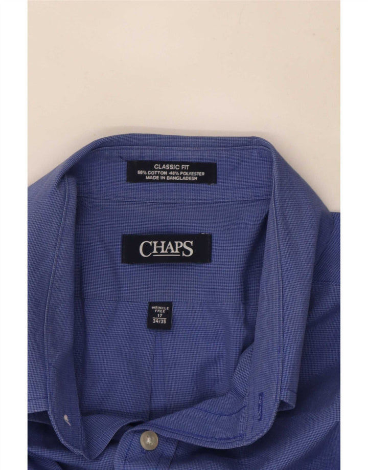 Cămașă clasică pentru bărbați Chaps Mărimea 17 XL Bumbac picior de găin albastru