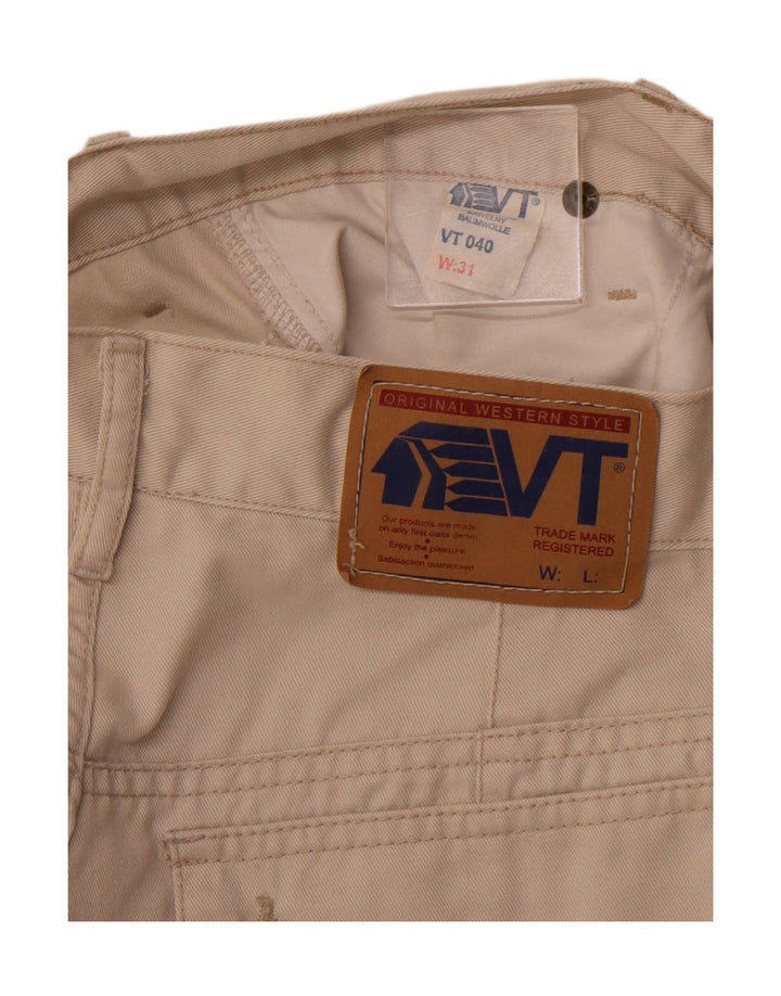 Pantaloni scurți cargo cu talie înaltă pentru bărbați VINTAGE W31 bumbac mediu bej