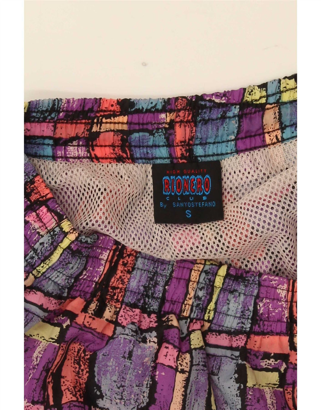 Pantaloni scurți de înot pentru bărbați Santostefano, poliamidă geometrică multicoloră mică