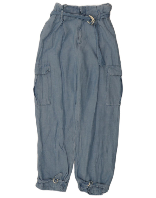 ZARA Pantaloni cargo cu talie înaltă pentru femei Mici L26 L26 Albastru
