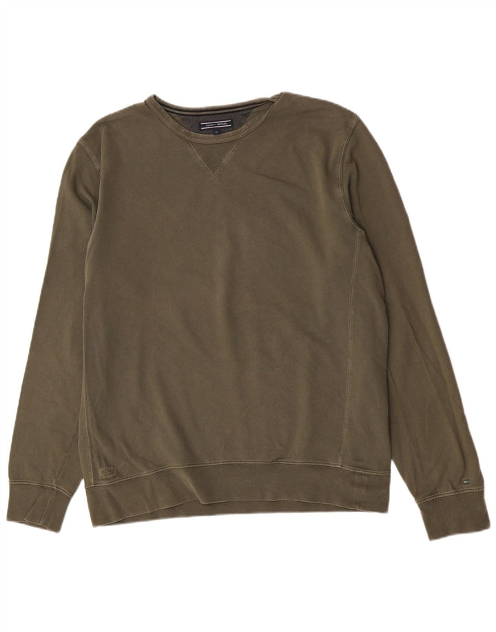 Pulover pentru bărbați Tommy Hilfiger Pulover XL Kaki Bumbac