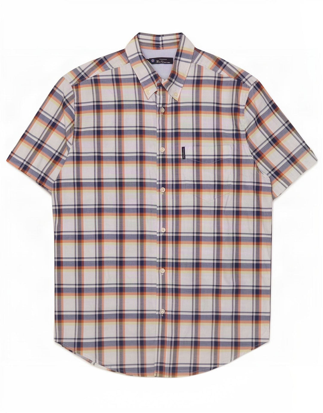 Cămașă pentru bărbați Ben Sherman cu mânecă scurtă, mare, multicoloră, din bumbac