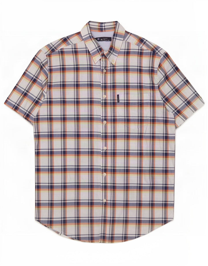 Cămașă pentru bărbați Ben Sherman cu mânecă scurtă, mare, multicoloră, din bumbac