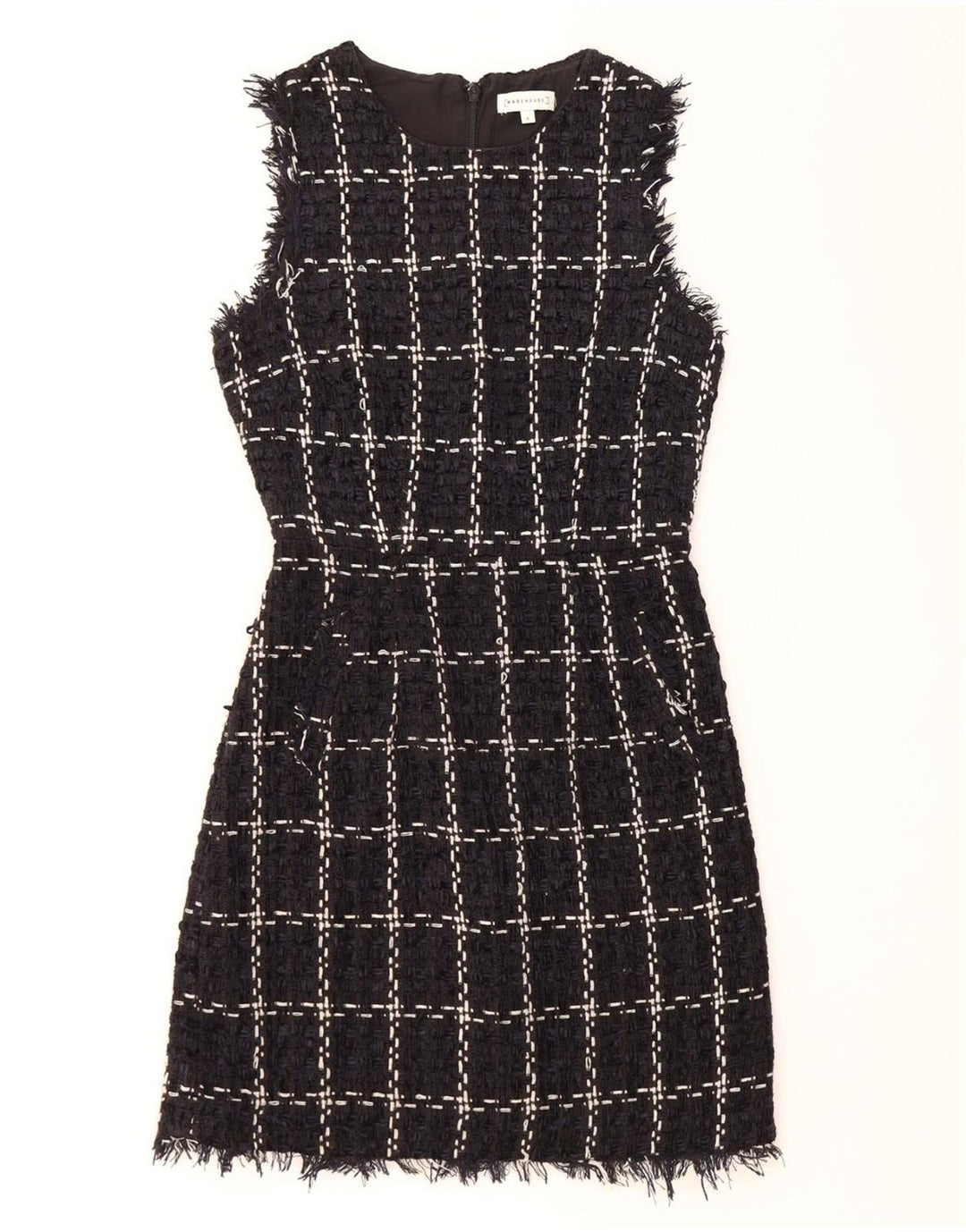 WAREHOUSE Rochie fără mâneci pentru femei UK 8 Mic, bleumarin, cu carouri