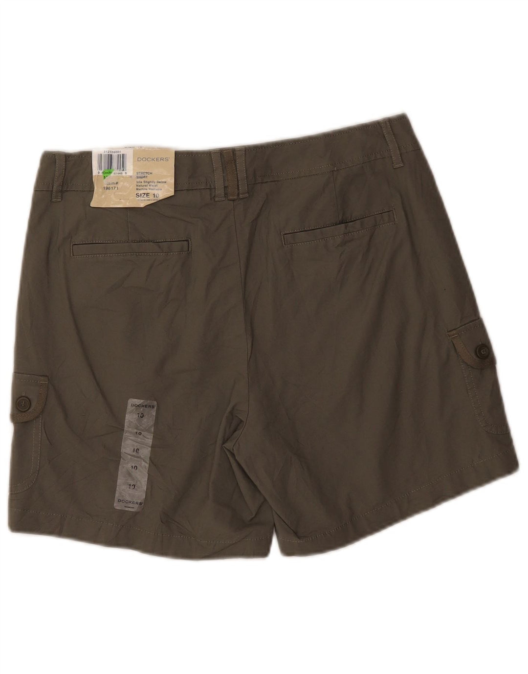 Pantaloni scurti cargo elastici Dockers pentru femei US 10 Large W32 Khaki Bumbac