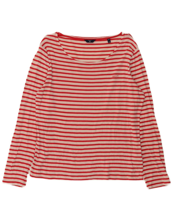 Top pentru femei Gant cu mânecă lungă UK 20 2XL, bumbac cu dungi roșii