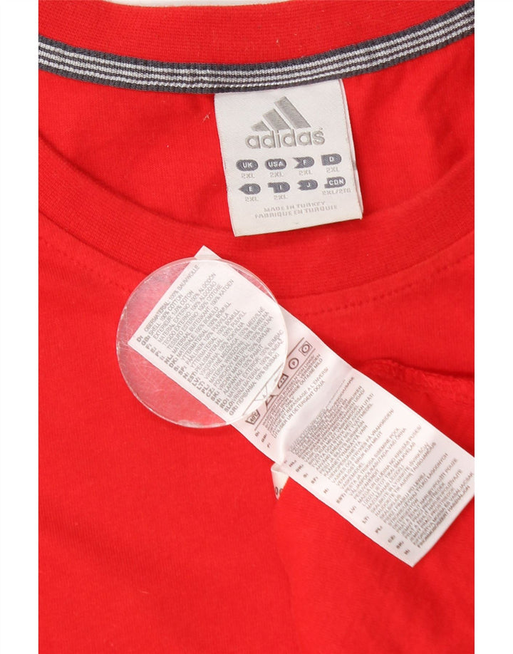 Adidas pentru bărbați Top cu mânecă lungă 2XL bumbac roșu