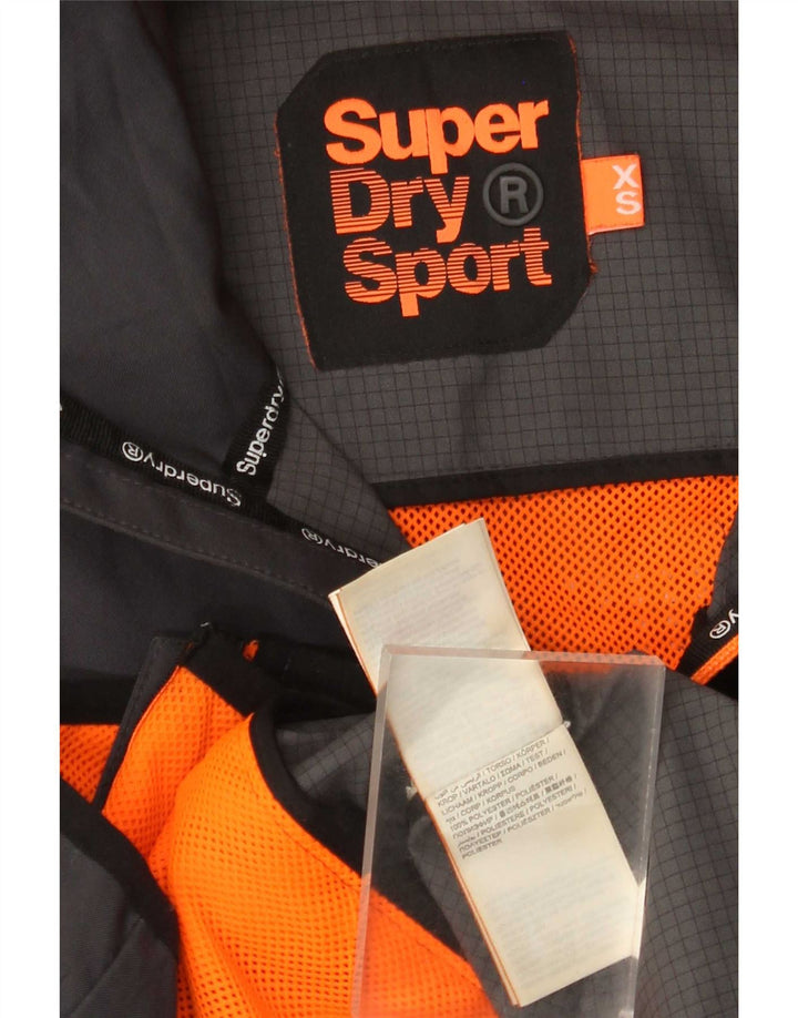 Jachetă de ploaie cu glugă grafică Superdry pentru bărbați UK 34 XS poliester gri