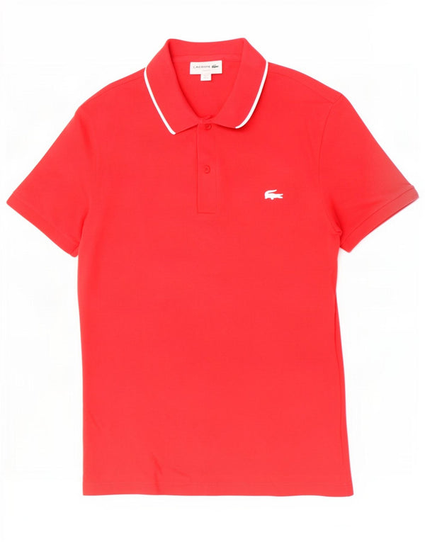 Tricou polo pentru bărbați Lacoste Slim Fit Mărimea 3 Bumbac roșu mic