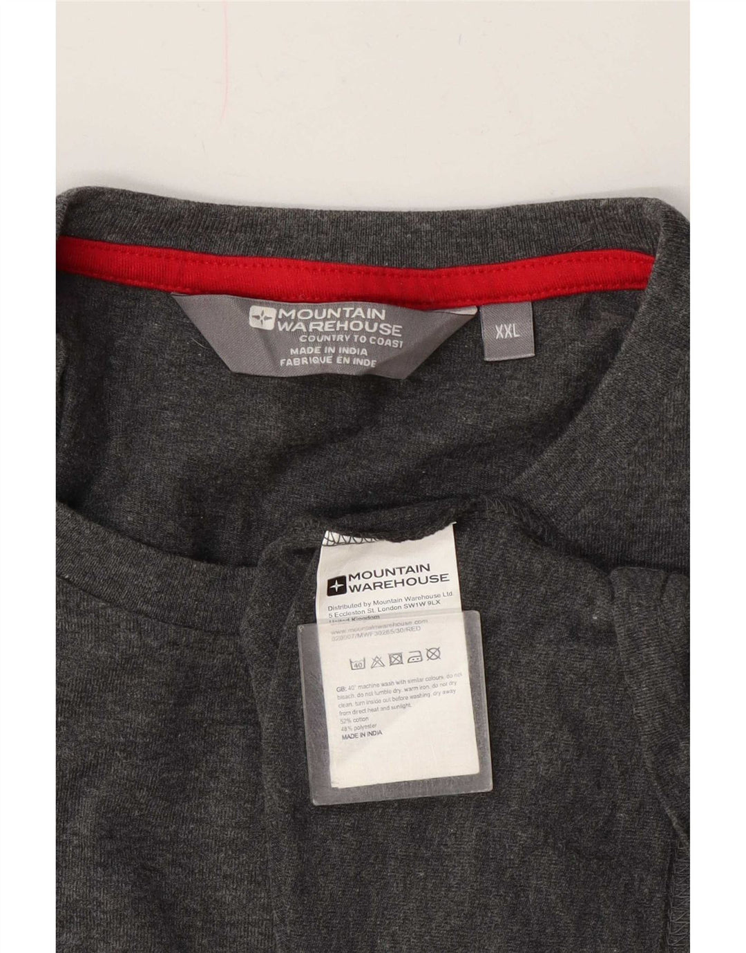 Top pentru bărbați Mountain Warehouse cu mânecă lungă 2XL, bumbac gri