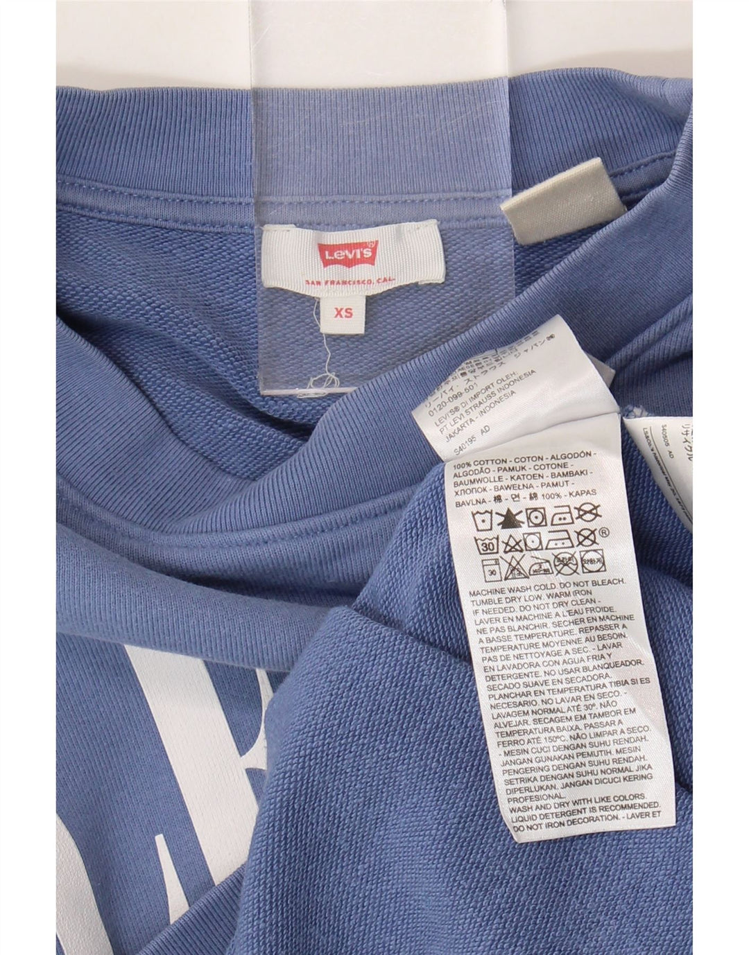 Pulover pentru femei Levi's Oversized Graphic Crop Pulover UK 6 XS Bumbac albastru