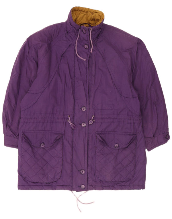 Jachetă vintage supradimensionată pentru femei UK 14 Poliester violet mare