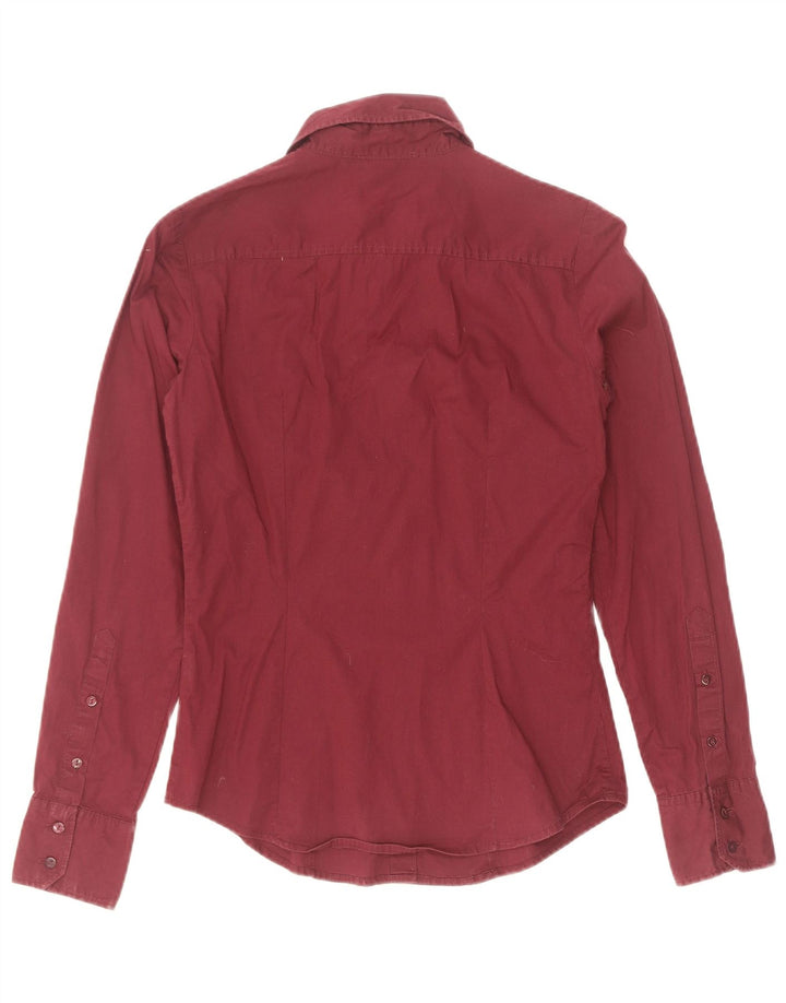 Cămașă Gas Womens UK 10 Small Maroon Bumbac
