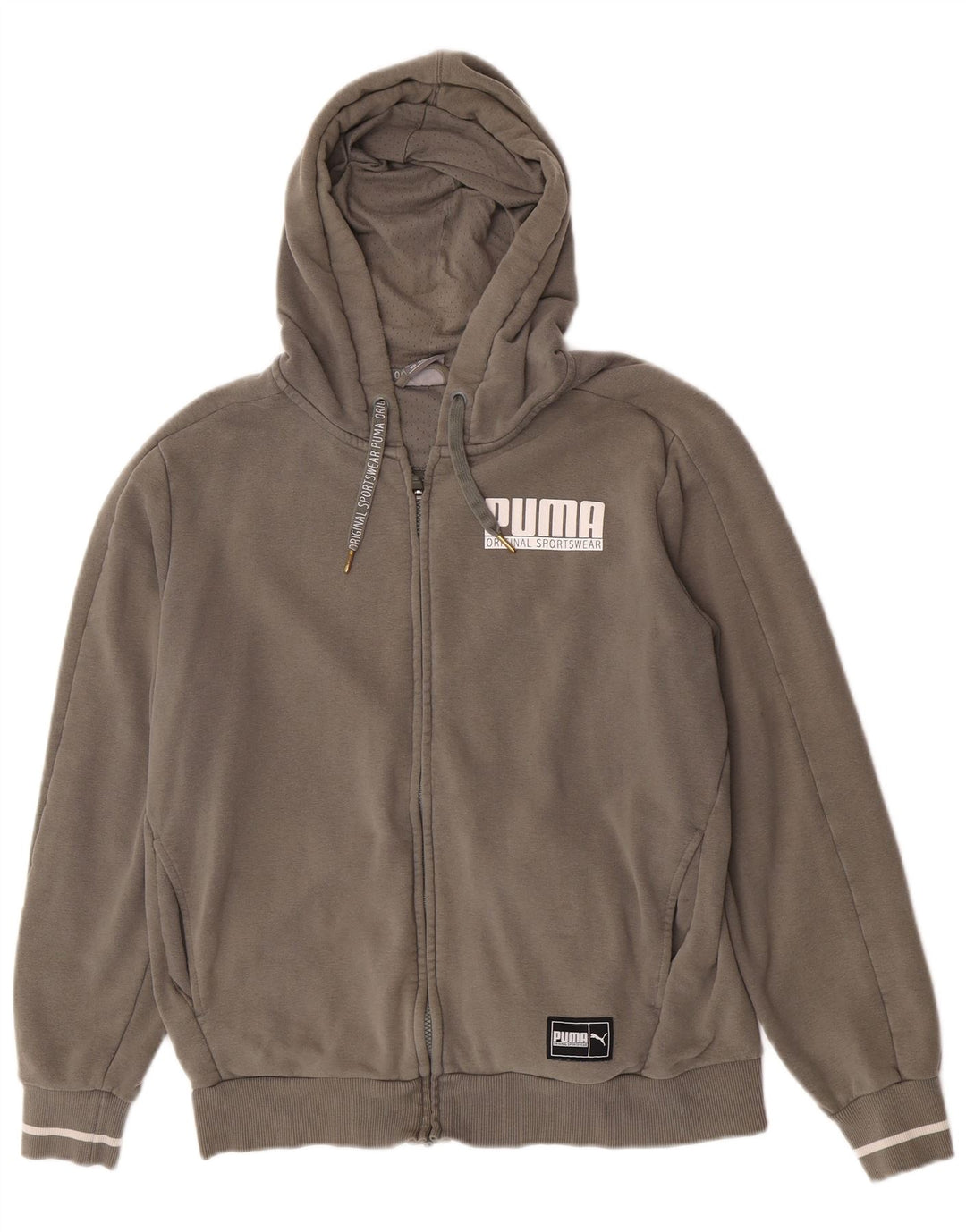 Pulover Puma Graphic Zip pentru bărbați, bumbac mediu kaki