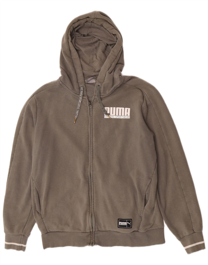Pulover Puma Graphic Zip pentru bărbați, bumbac mediu kaki
