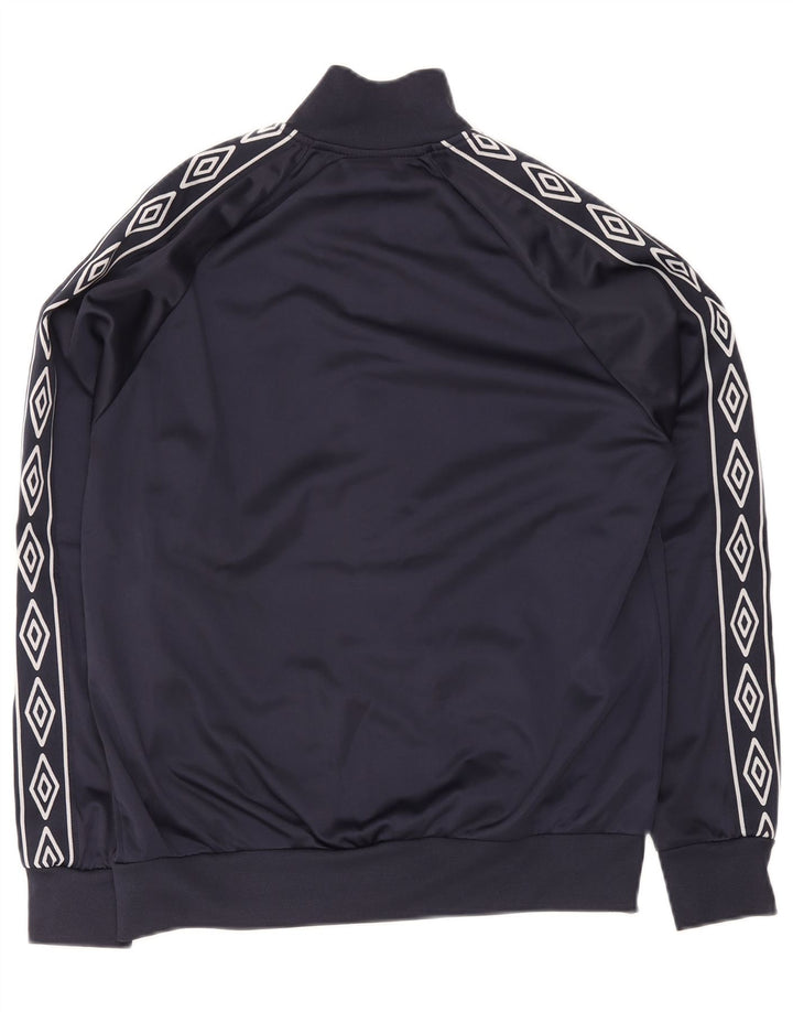 Jachetă de trening Umbro pentru bărbați, poliester geometric, albastru, mediu