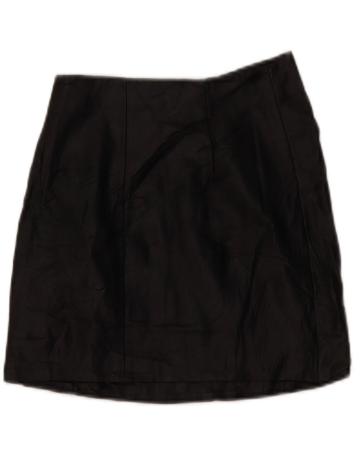 Mini fustă de piele pentru femei BERSHKA XS W24 Negru