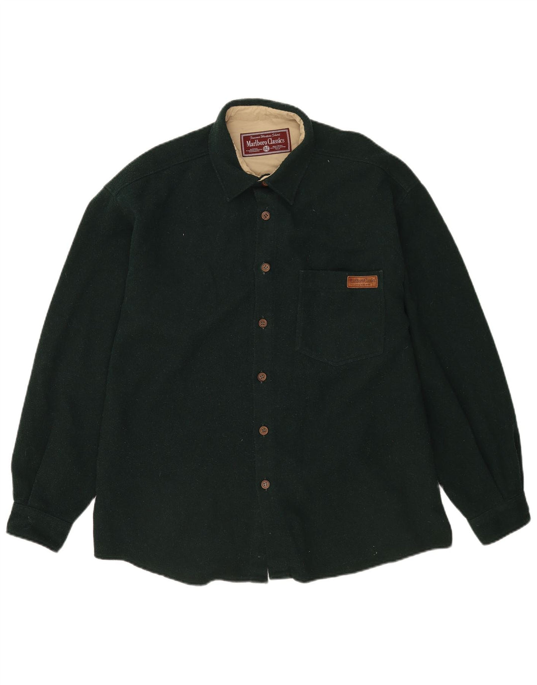 Cămașă de flanel pentru bărbați Marlboro Classics XL Lână verde