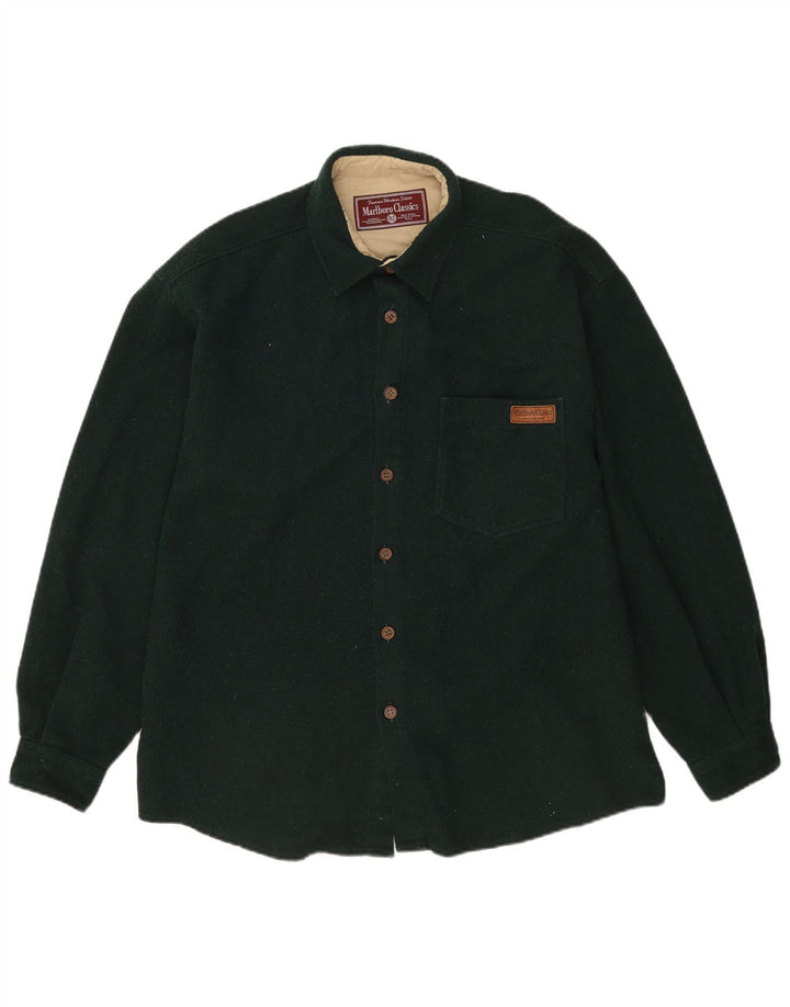 Cămașă de flanel pentru bărbați Marlboro Classics XL Lână verde