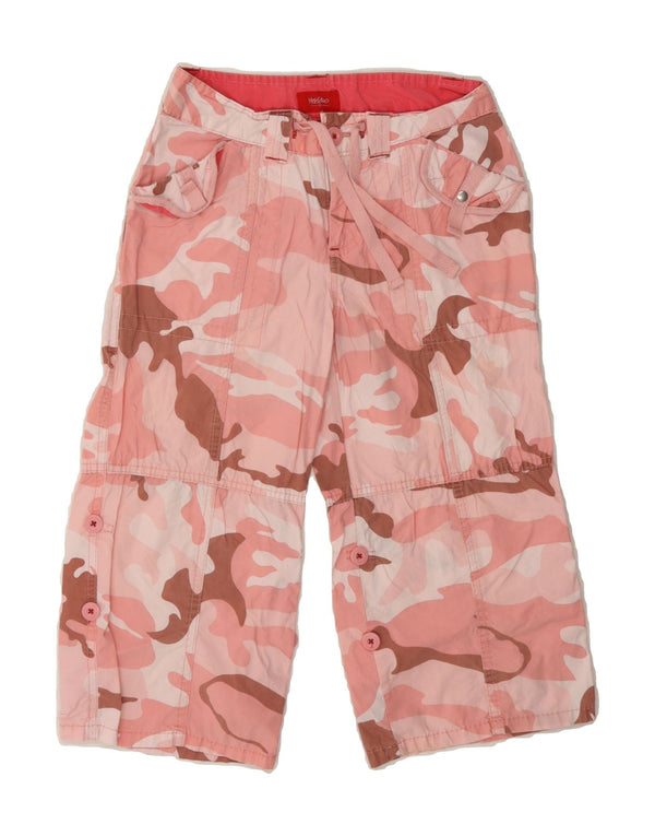 MOSSIMO Girls Capri Trousers 9-10 Years Medium W24 L16 Pink Camouflage