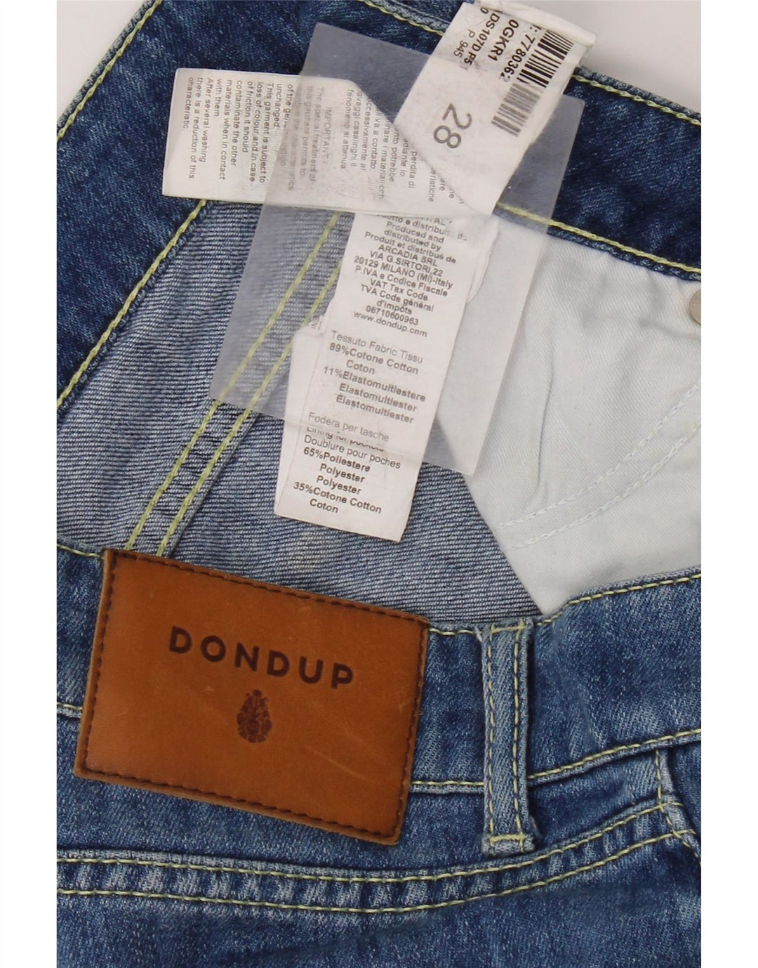 Dondup blugi subțiri pentru femei W28 L28 bumbac albastru