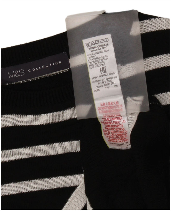Pulover pentru femei Marks & Spencer cu decolteu triplu UK 14 Medium Black Dunge