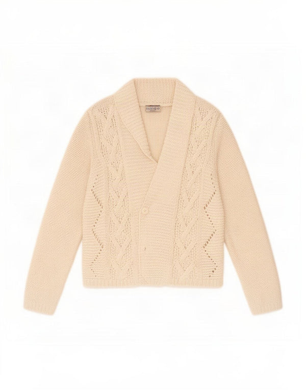 Pulover cardigan deschis pentru femei Marks & Spencer UK 14 bumbac mediu bej