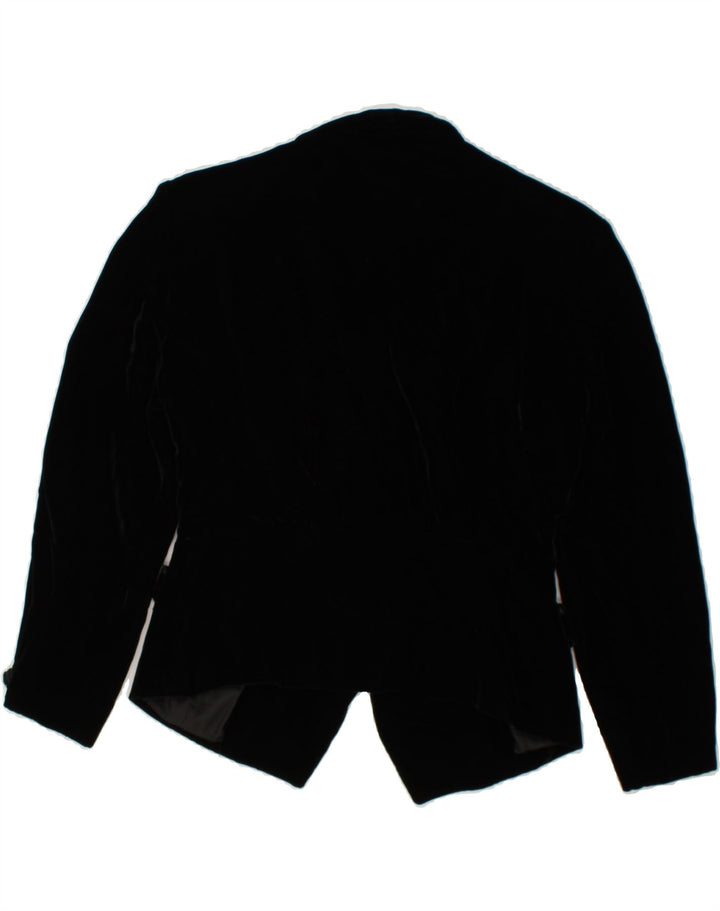 VINTAGE Womens Double Breasted Blazer Jacket UK 14 Medium Black Vintage Vintage and Second-Hand Vintage from Messina Hembry 