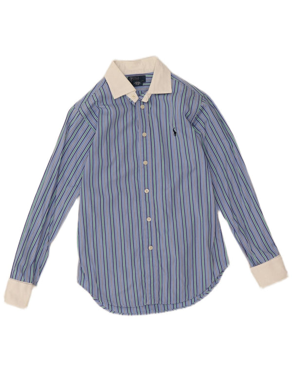 Cămașă Polo Ralph Lauren pentru băieți 11-12 ani, bumbac cu dungi albastre