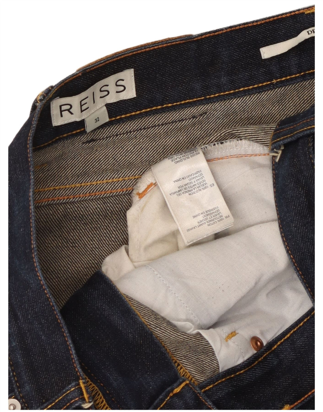 Blugi subțiri pentru femei Reiss W32 L30 bumbac bleumarin