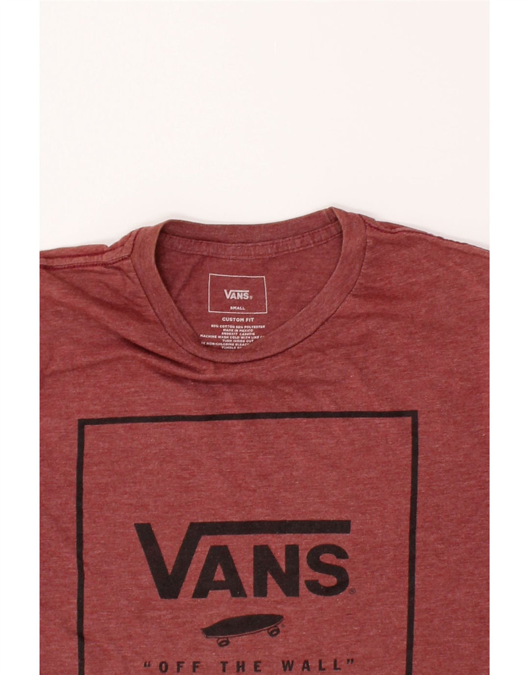 VANS Mens Custom Fit Graphic T-Shirt Top Small Red Cotton Vintage Vans and Second-Hand Vans from Messina Hembry 