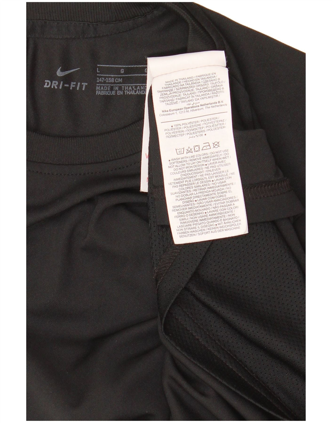 Tricou NIKE Dri Fit pentru băieți Top 12-13 ani, mare, negru, color block