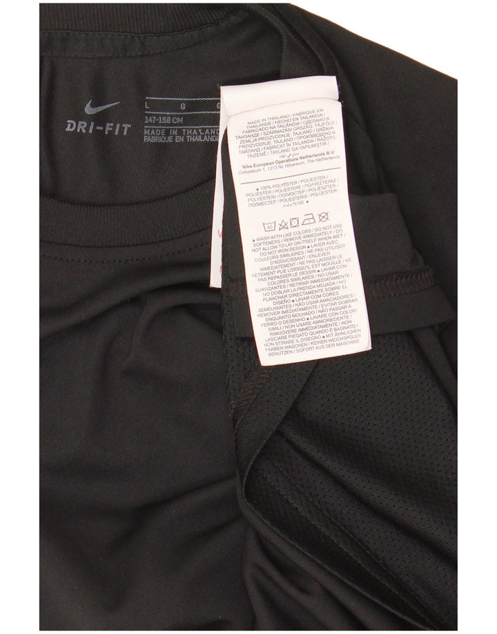 Tricou NIKE Dri Fit pentru băieți Top 12-13 ani, mare, negru, color block