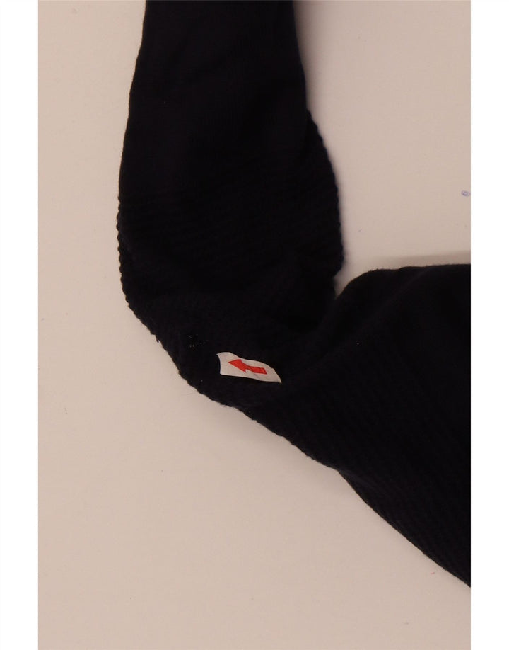 Pulover Farah pentru bărbați, cu gât roșu, bumbac mediu albastru bleumarin