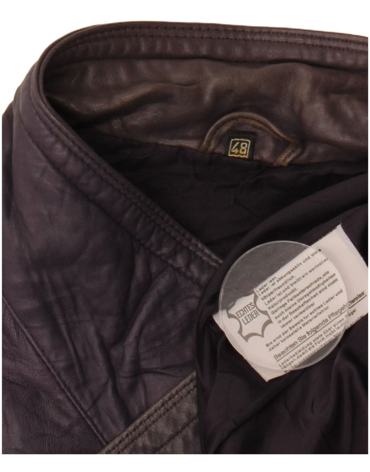 Palton din piele pentru femei VINTAGE EU 48 2XL piele mov