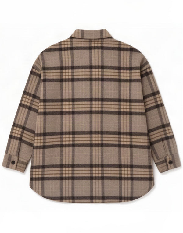 Zara Womens Oversized Flannel Shirt UK 14 Medium Grey Carid Poliester