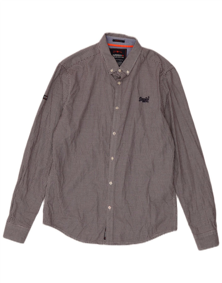 Cămașă pentru bărbați Superdry, bumbac cu picior de găină mediu Burgundy