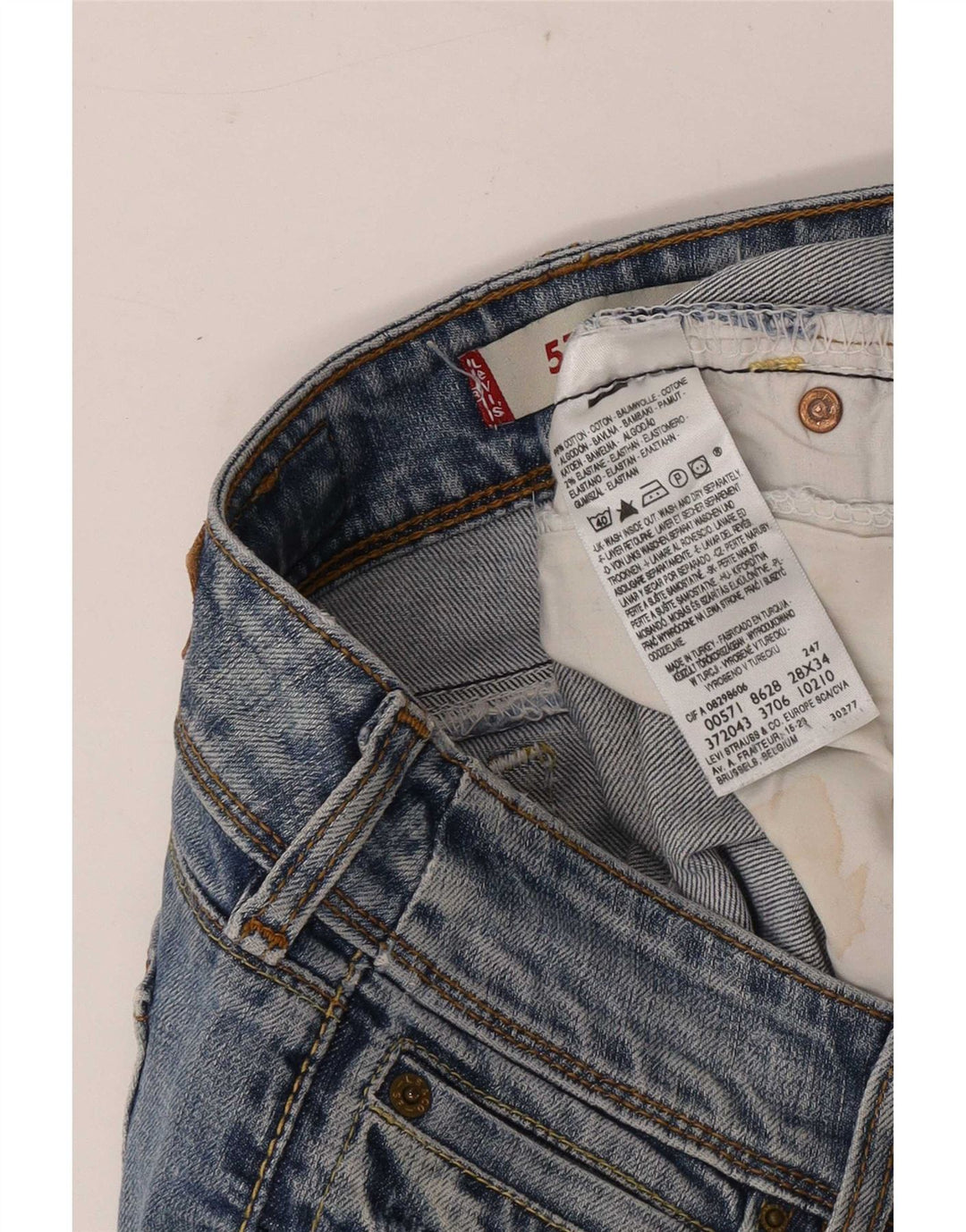 Blugi Levi's 571 Slim pentru femei W28 L34 Bumbac albastru