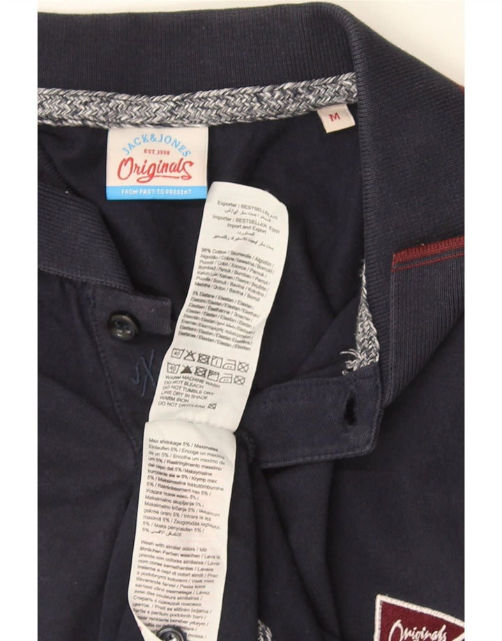 Cămașă polo pentru bărbați JACK & JONES Bumbac mediu albastru bleumarin
