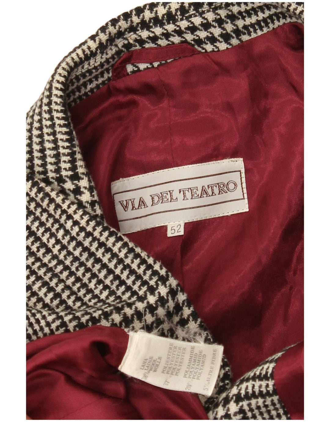 Jachetă pentru bărbați VINTAGE cu 2 nasturi IT 52 XL Lână neagră cu picior de gală