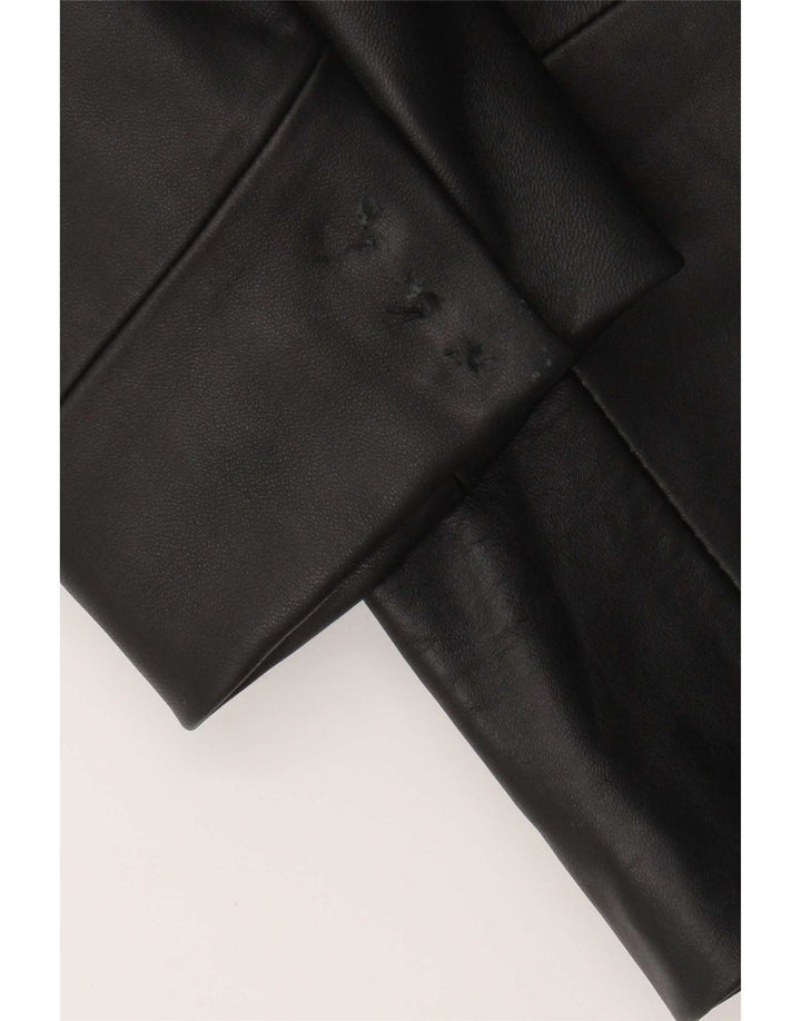 Jachetă vintage pentru bărbați din piele cu 3 nasturi IT 52 XL negru
