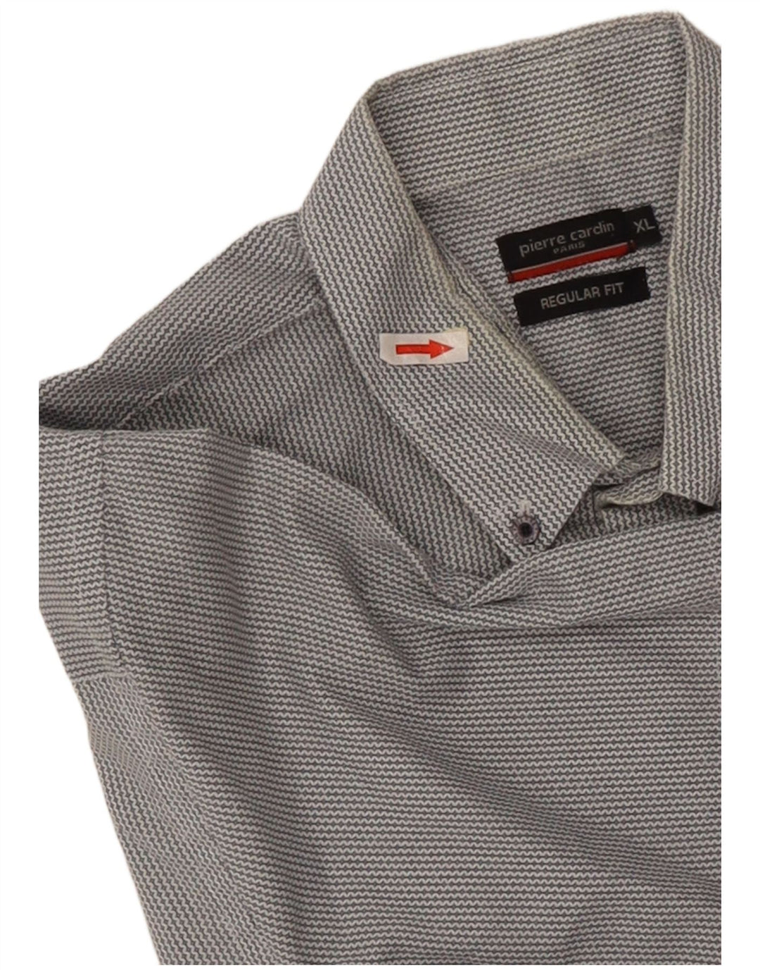 Cămașă cu mânecă scurtă pentru bărbați Pierre Cardin, cu formă normală, XL, poliester chevron gri
