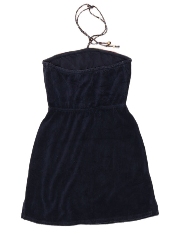 Juicy Couture Rochie pentru femei din velur Halter UK 16, mare, albastru bleumarin